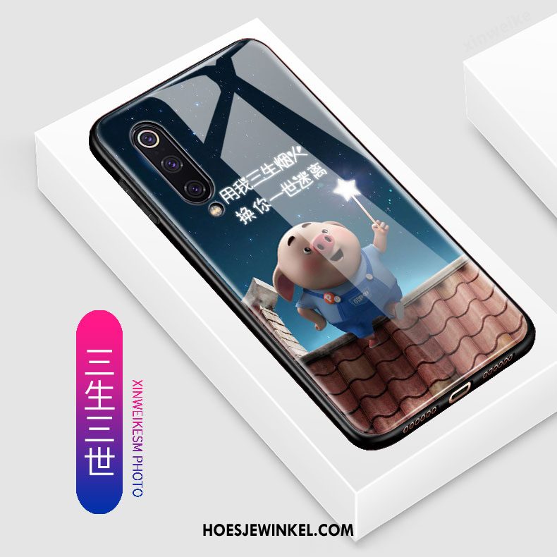 Xiaomi Mi 9 Hoesje Schrobben Scheppend Tempereren, Xiaomi Mi 9 Hoesje Skärmskydd Anti-fall Beige