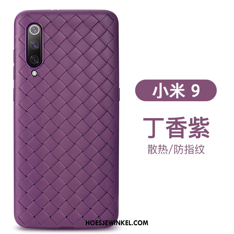 Xiaomi Mi 9 Hoesje Trendy Merk Bedrijf Patroon, Xiaomi Mi 9 Hoesje Persoonlijk Blauw Beige