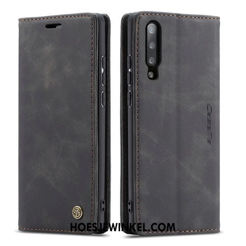 Xiaomi Mi 9 Lite Hoesje Clamshell Zwart Scheppend, Xiaomi Mi 9 Lite Hoesje Mini Leren Etui Beige