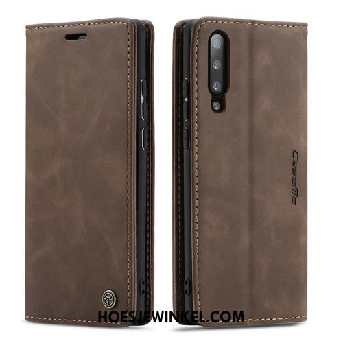 Xiaomi Mi 9 Lite Hoesje Clamshell Zwart Scheppend, Xiaomi Mi 9 Lite Hoesje Mini Leren Etui Beige