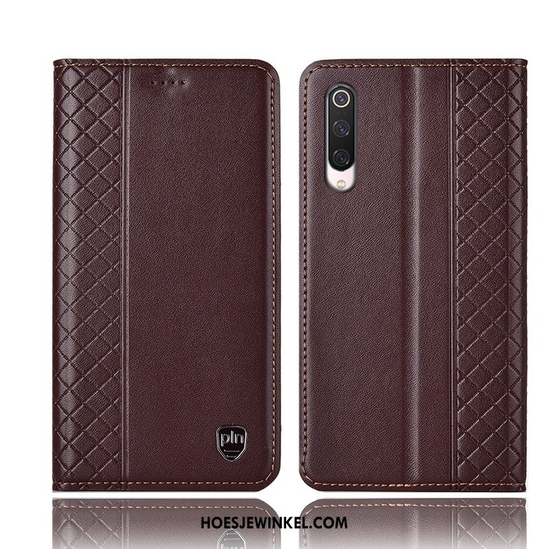 Xiaomi Mi 9 Lite Hoesje Geruite Mobiele Telefoon Mini, Xiaomi Mi 9 Lite Hoesje Anti-fall Rood Beige