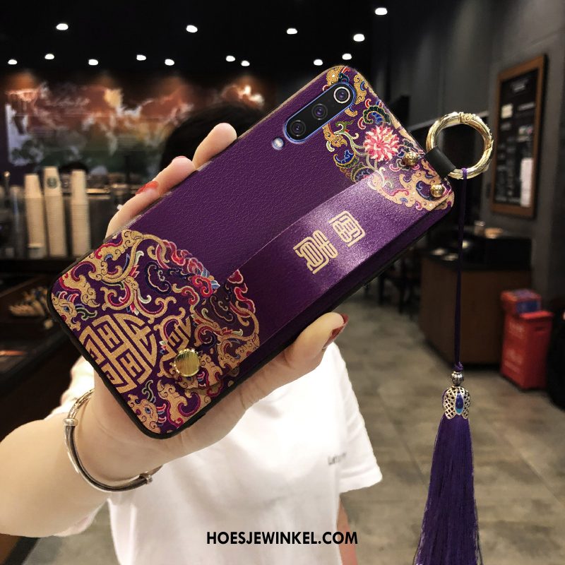 Xiaomi Mi 9 Lite Hoesje Groen Jeugd Kwasten, Xiaomi Mi 9 Lite Hoesje Mobiele Telefoon Trend Beige