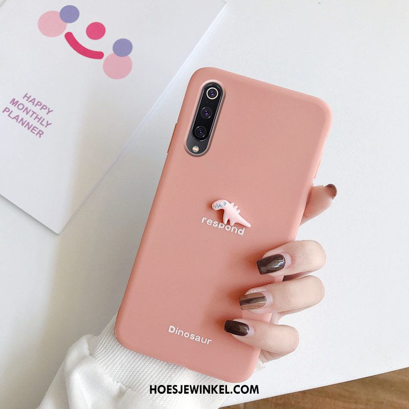 Xiaomi Mi 9 Lite Hoesje Groen Siliconen Draak, Xiaomi Mi 9 Lite Hoesje Patroon Mini Beige