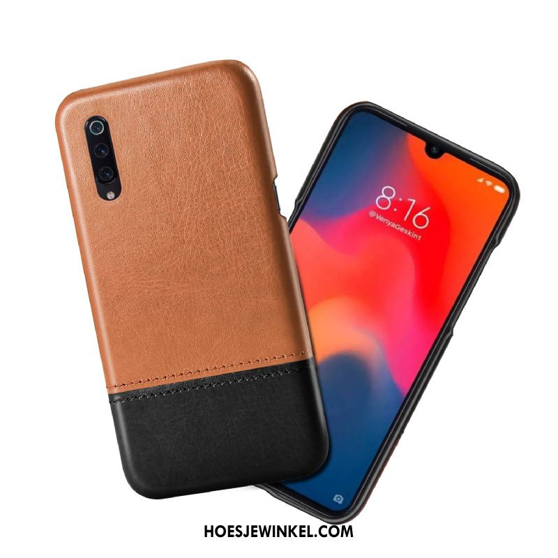 Xiaomi Mi 9 Lite Hoesje High End Nieuw Kwaliteit, Xiaomi Mi 9 Lite Hoesje Leren Etui Mini Beige