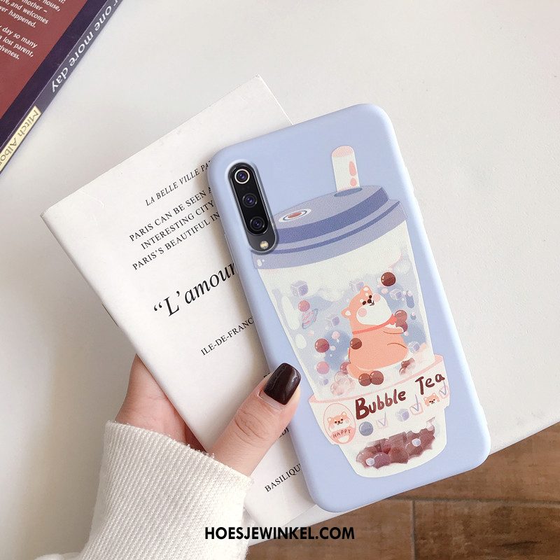 Xiaomi Mi 9 Lite Hoesje Scheppend Vers Blauw, Xiaomi Mi 9 Lite Hoesje Net Red Jeugd Beige