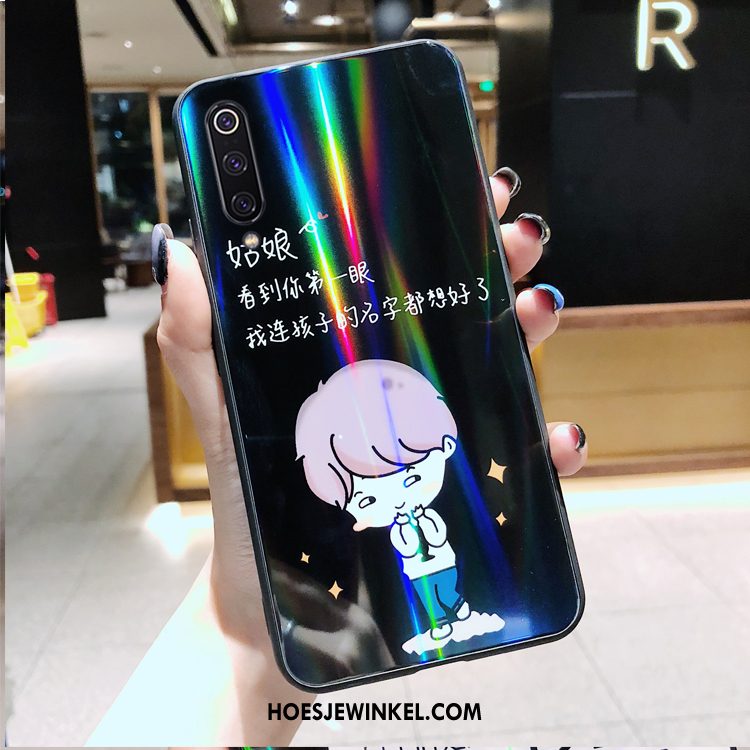 Xiaomi Mi 9 Se Hoesje Gekleurde Glas Mini, Xiaomi Mi 9 Se Hoesje Spotprent Lovers Beige