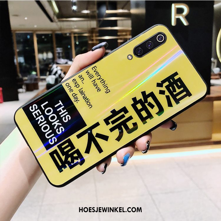 Xiaomi Mi 9 Se Hoesje Gekleurde Glas Mini, Xiaomi Mi 9 Se Hoesje Spotprent Lovers Beige