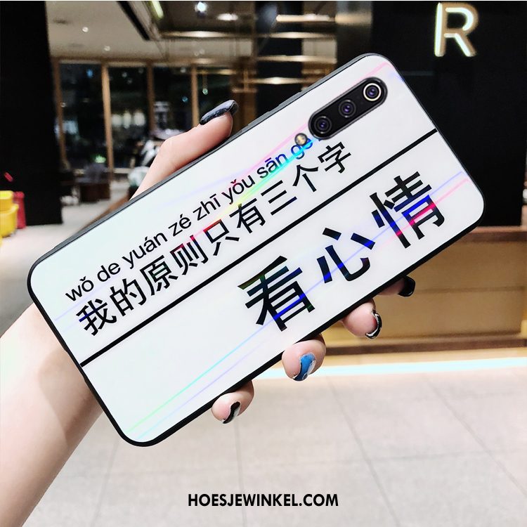 Xiaomi Mi 9 Se Hoesje Gekleurde Glas Mini, Xiaomi Mi 9 Se Hoesje Spotprent Lovers Beige