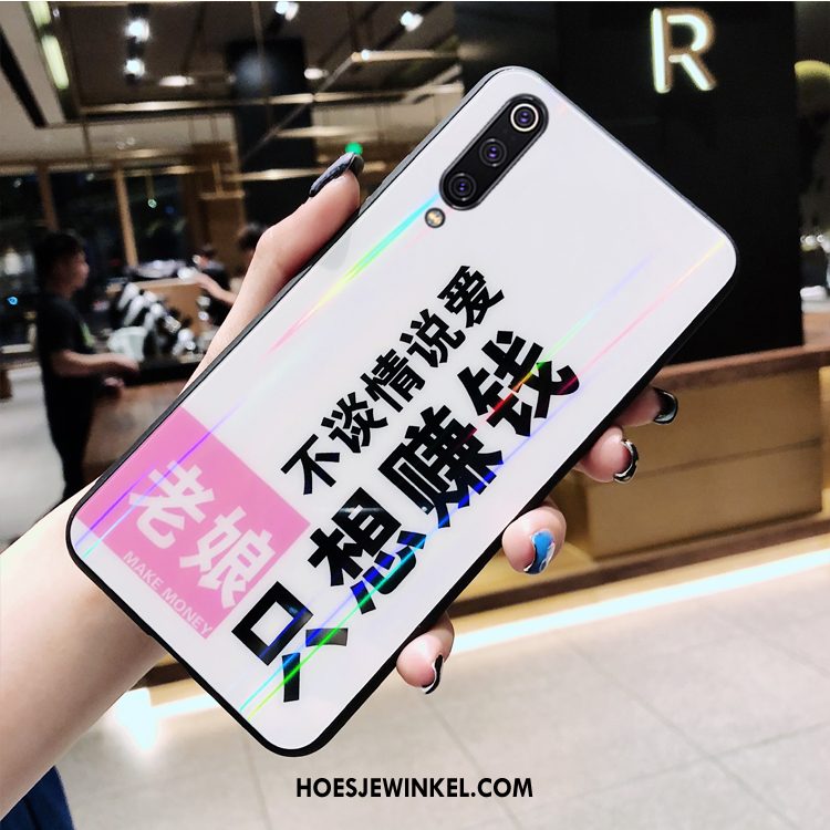 Xiaomi Mi 9 Se Hoesje Gekleurde Glas Mini, Xiaomi Mi 9 Se Hoesje Spotprent Lovers Beige