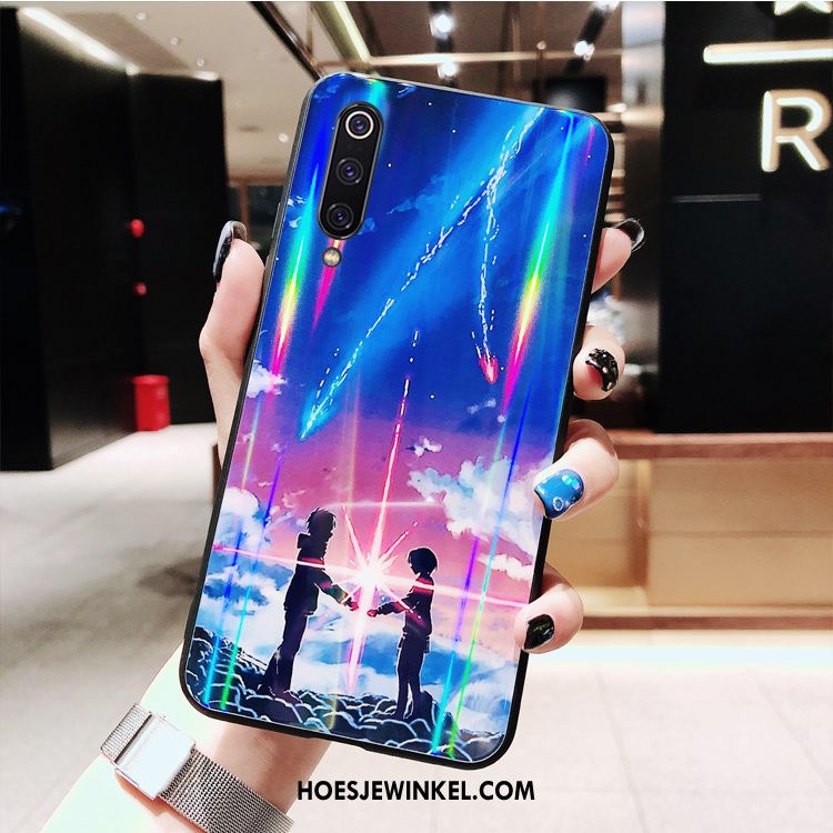 Xiaomi Mi 9 Se Hoesje Gekleurde Glas Mini, Xiaomi Mi 9 Se Hoesje Spotprent Lovers Beige