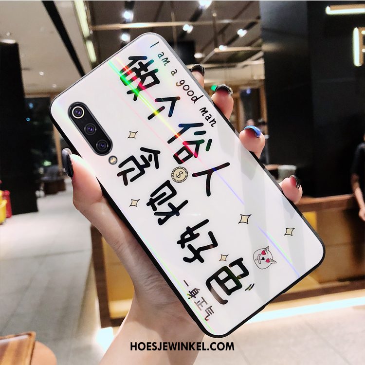 Xiaomi Mi 9 Se Hoesje Gekleurde Glas Mini, Xiaomi Mi 9 Se Hoesje Spotprent Lovers Beige