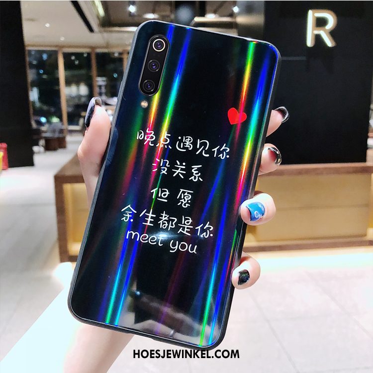 Xiaomi Mi 9 Se Hoesje Gekleurde Glas Mini, Xiaomi Mi 9 Se Hoesje Spotprent Lovers Beige