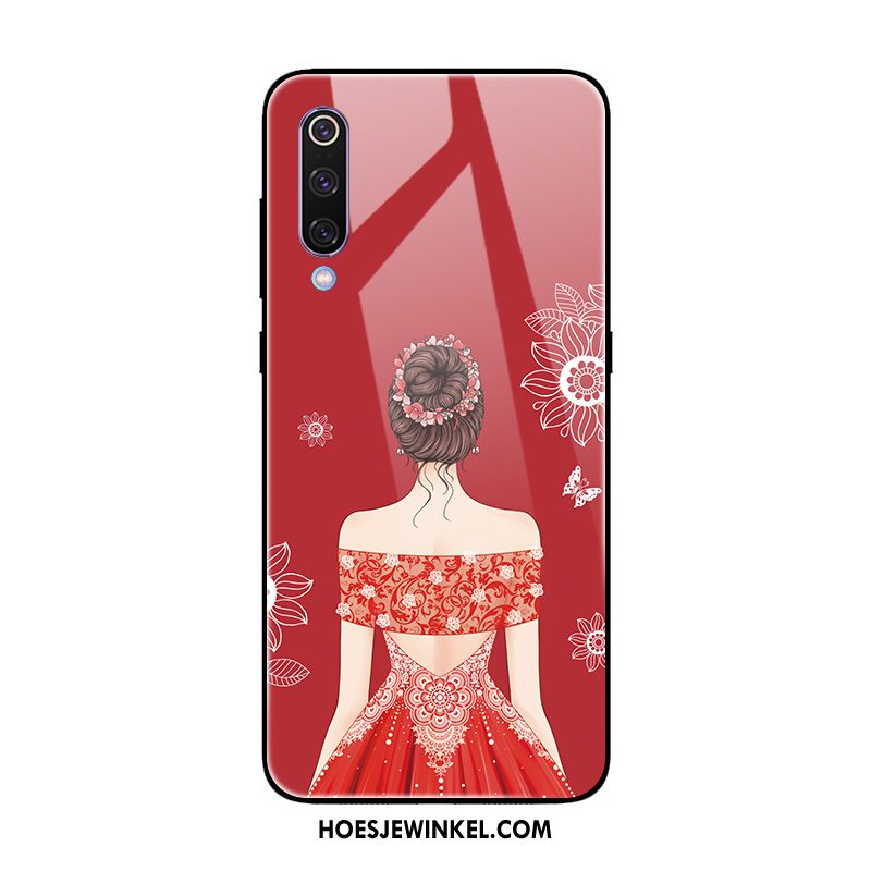 Xiaomi Mi 9 Se Hoesje Hoes Rood Spiegel, Xiaomi Mi 9 Se Hoesje Bescherming Zacht Beige