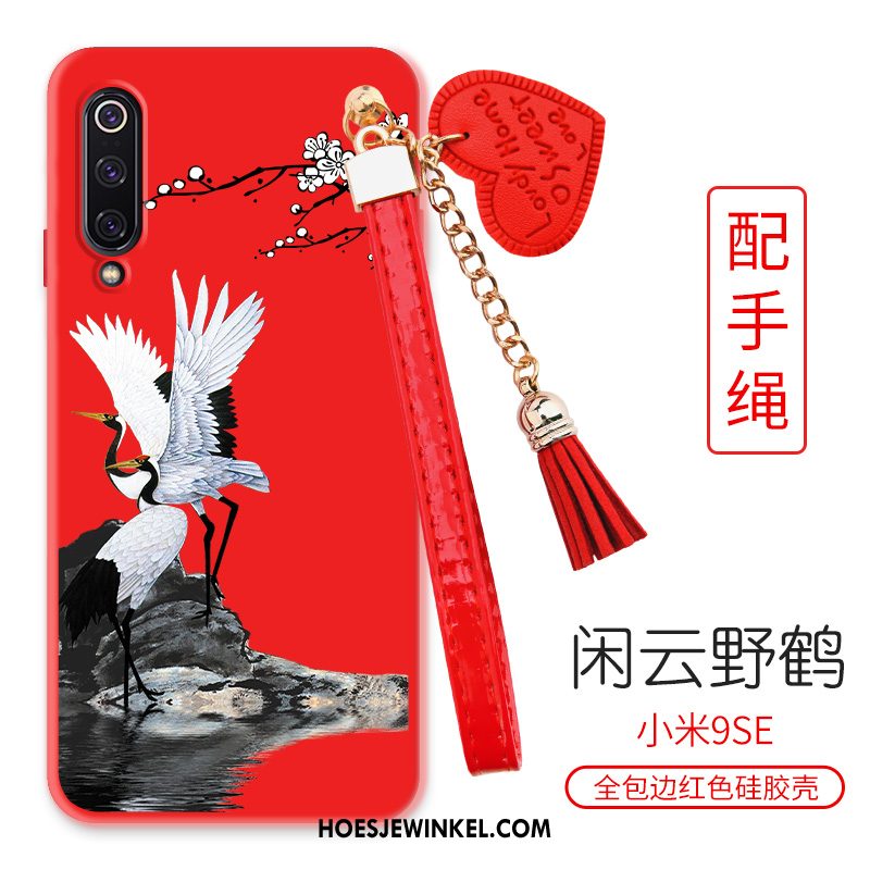 Xiaomi Mi 9 Se Hoesje Licht Patroon Zacht, Xiaomi Mi 9 Se Hoesje Chinese Stijl Geschilderd Beige Nackte Farbe