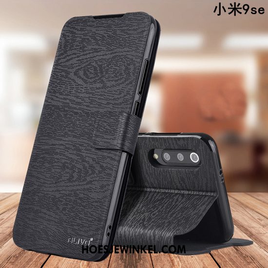 Xiaomi Mi 9 Se Hoesje Rood Bescherming Clamshell, Xiaomi Mi 9 Se Hoesje All Inclusive Leren Etui Braun Beige