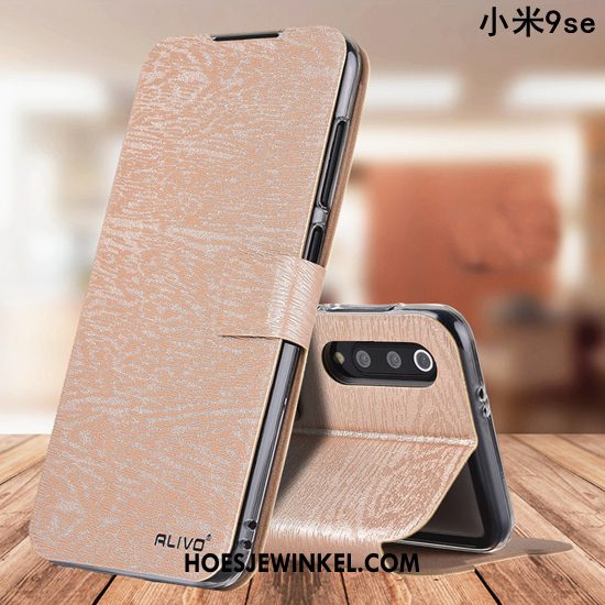 Xiaomi Mi 9 Se Hoesje Rood Bescherming Clamshell, Xiaomi Mi 9 Se Hoesje All Inclusive Leren Etui Braun Beige