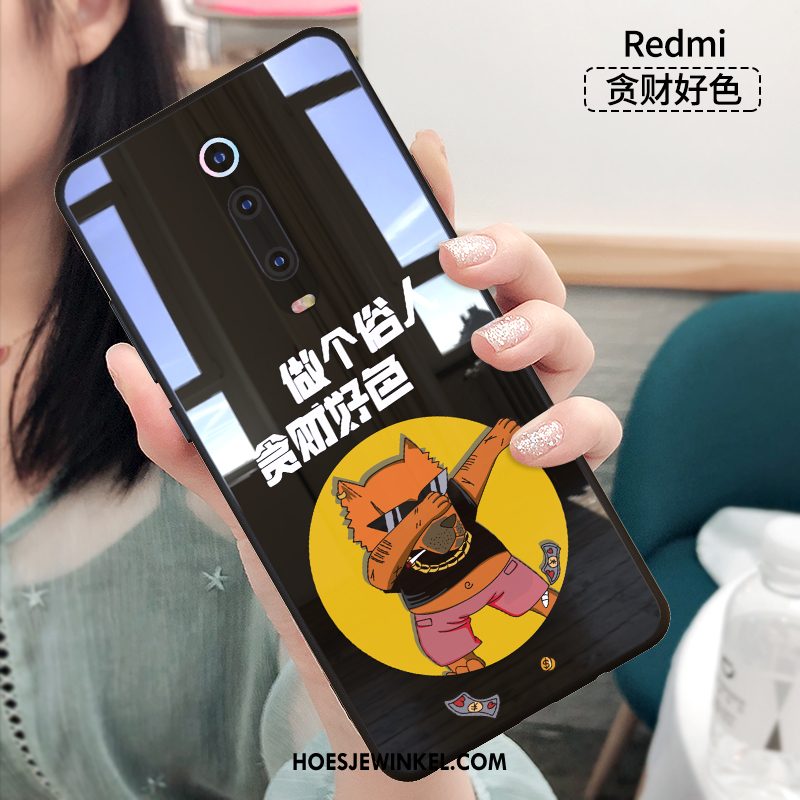 Xiaomi Mi 9t Hoesje Anti-fall Trend Persoonlijk, Xiaomi Mi 9t Hoesje Siliconen Rood Beige