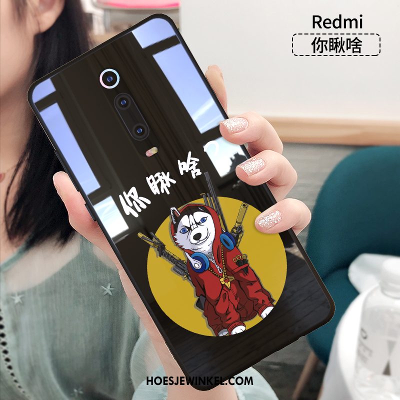 Xiaomi Mi 9t Hoesje Anti-fall Trend Persoonlijk, Xiaomi Mi 9t Hoesje Siliconen Rood Beige