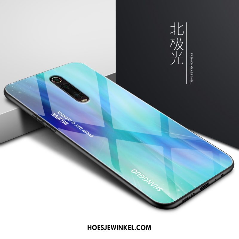 Xiaomi Mi 9t Hoesje Bescherming Mobiele Telefoon Blauw, Xiaomi Mi 9t Hoesje Persoonlijk Glas Beige