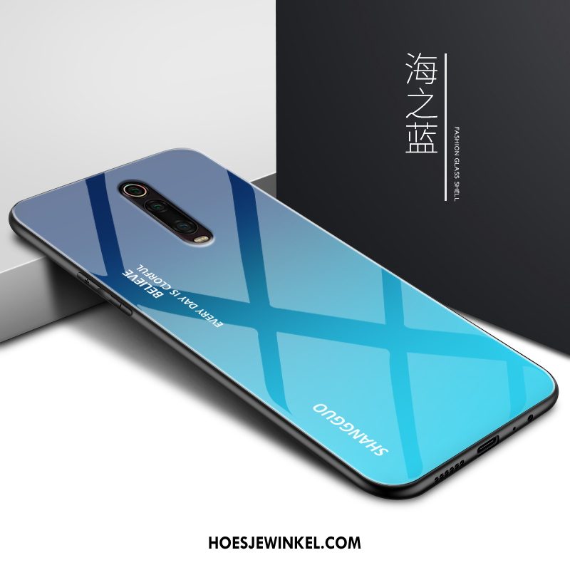 Xiaomi Mi 9t Hoesje Bescherming Mobiele Telefoon Blauw, Xiaomi Mi 9t Hoesje Persoonlijk Glas Beige
