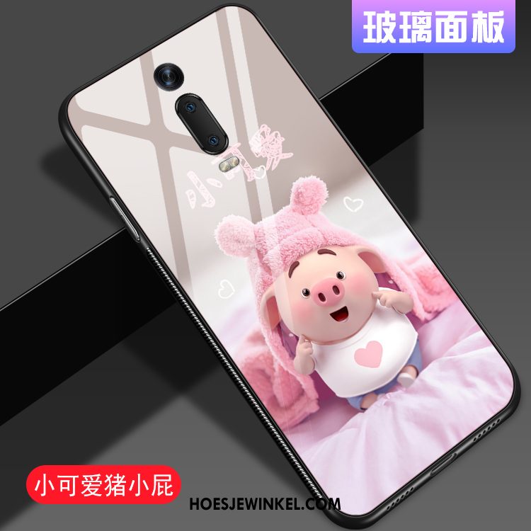 Xiaomi Mi 9t Hoesje Mooie Scheppend Glas, Xiaomi Mi 9t Hoesje Persoonlijk Wit Beige