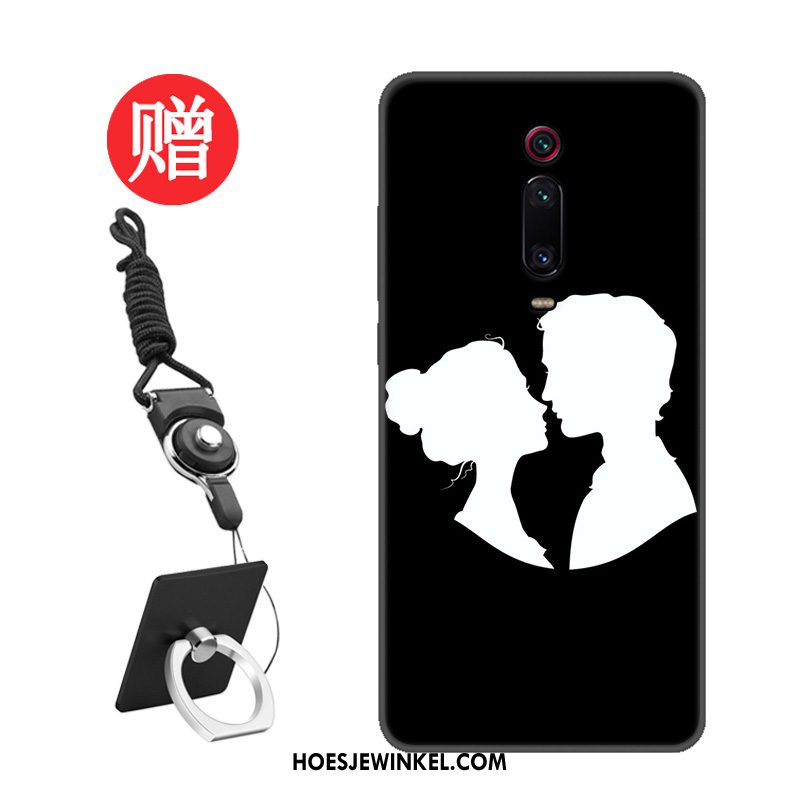 Xiaomi Mi 9t Hoesje Patroon Tempereren Grijs, Xiaomi Mi 9t Hoesje Rood Skärmskydd Beige