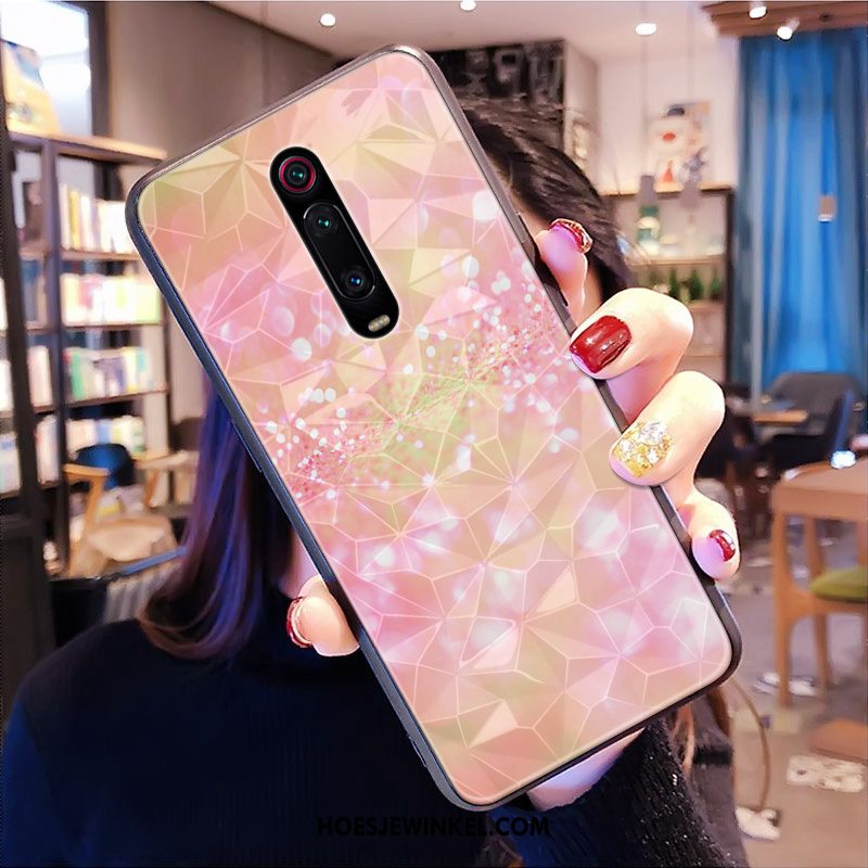 Xiaomi Mi 9t Pro Hoesje Hart Mobiele Telefoon Pas, Xiaomi Mi 9t Pro Hoesje Patroon Rood Beige