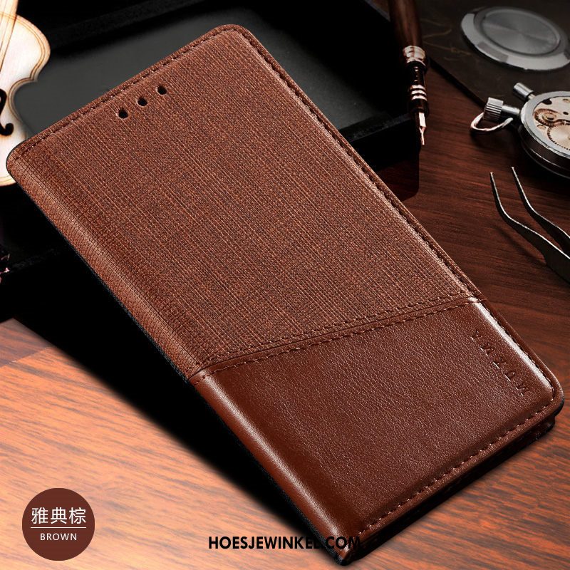 Xiaomi Mi 9t Pro Hoesje Leren Etui Mini Vouw, Xiaomi Mi 9t Pro Hoesje Folio Kaart Beige