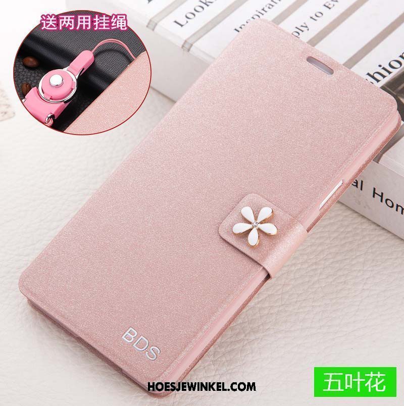 Xiaomi Mi A1 Hoesje Hanger Mini Mobiele Telefoon, Xiaomi Mi A1 Hoesje Leren Etui Roze Beige