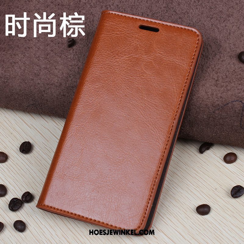 Xiaomi Mi A1 Hoesje Leer Rood Leren Etui, Xiaomi Mi A1 Hoesje Kwaliteit Mini Beige