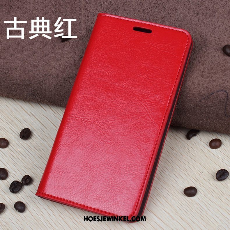 Xiaomi Mi A1 Hoesje Leer Rood Leren Etui, Xiaomi Mi A1 Hoesje Kwaliteit Mini Beige