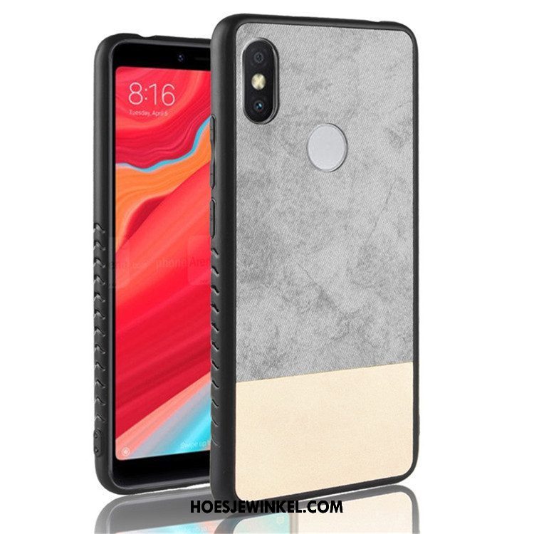 Xiaomi Mi A2 Hoesje All Inclusive Bescherming Hoes, Xiaomi Mi A2 Hoesje Mobiele Telefoon Donkerblauw Beige