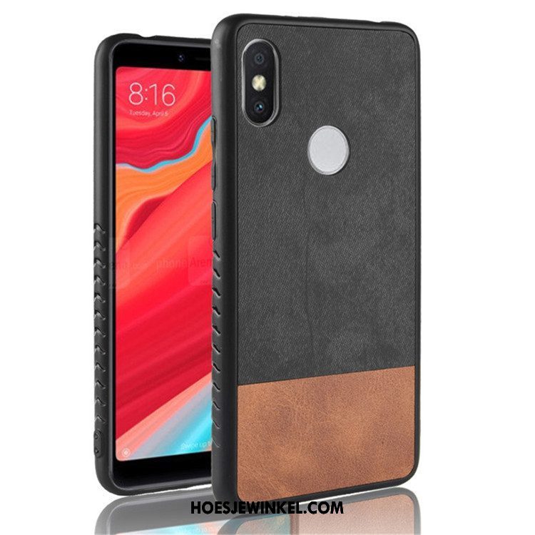 Xiaomi Mi A2 Hoesje All Inclusive Bescherming Hoes, Xiaomi Mi A2 Hoesje Mobiele Telefoon Donkerblauw Beige