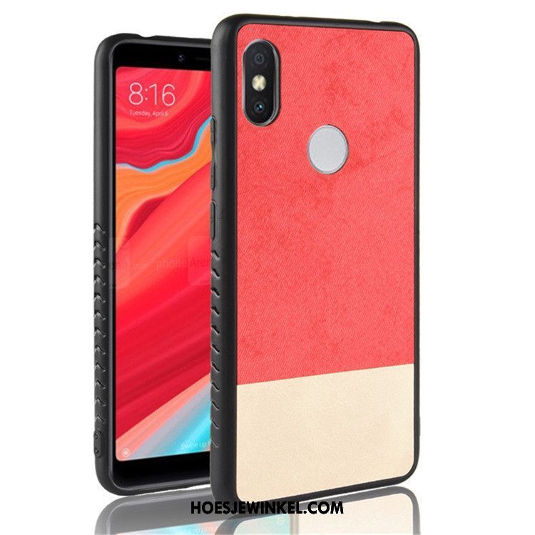 Xiaomi Mi A2 Hoesje All Inclusive Bescherming Hoes, Xiaomi Mi A2 Hoesje Mobiele Telefoon Donkerblauw Beige