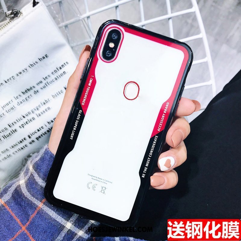 Xiaomi Mi A2 Hoesje Anti-fall Doorzichtig Tempereren, Xiaomi Mi A2 Hoesje Dun Mobiele Telefoon Beige