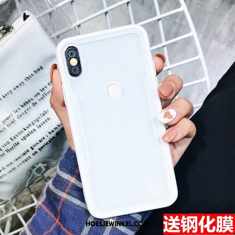 Xiaomi Mi A2 Hoesje Anti-fall Doorzichtig Tempereren, Xiaomi Mi A2 Hoesje Dun Mobiele Telefoon Beige