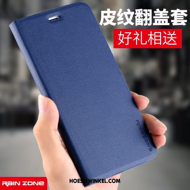 Xiaomi Mi A2 Hoesje Bescherming Leren Etui Donkerblauw, Xiaomi Mi A2 Hoesje Mini Rood Beige