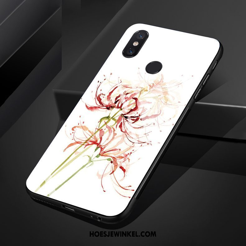 Xiaomi Mi A2 Hoesje Eenvoudige Chinese Stijl Glas, Xiaomi Mi A2 Hoesje Kunst Vers Beige