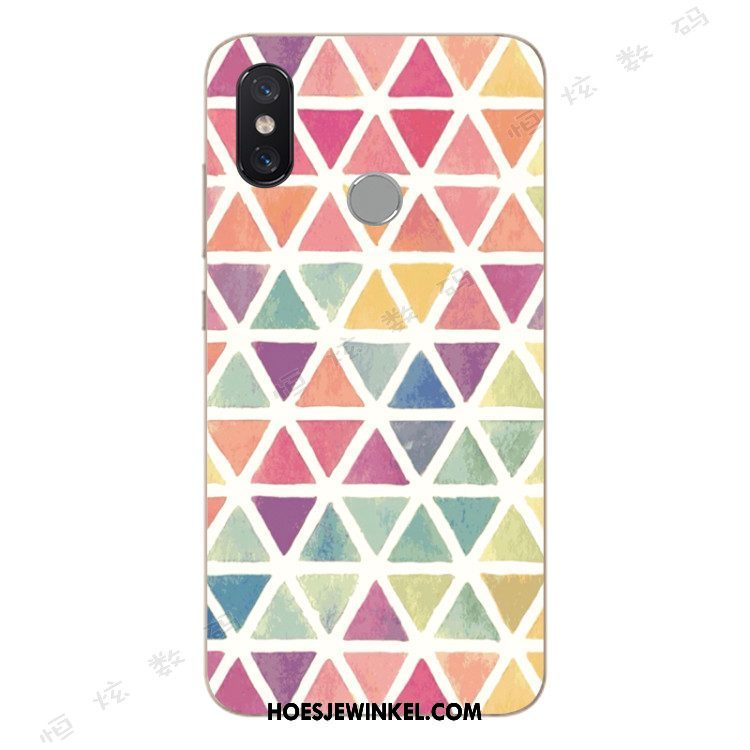 Xiaomi Mi A2 Hoesje Hoes Mini Abstract, Xiaomi Mi A2 Hoesje Trend Siliconen Beige