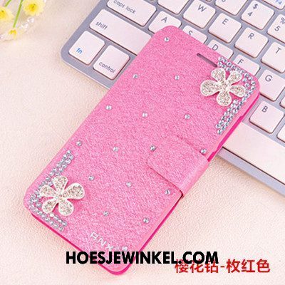 Xiaomi Mi A2 Hoesje Met Strass Trend Leren Etui, Xiaomi Mi A2 Hoesje Mobiele Telefoon Bescherming Beige