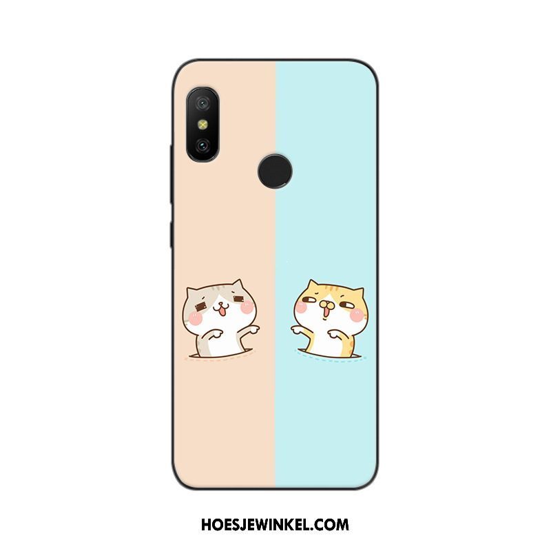 Xiaomi Mi A2 Hoesje Mini Mobiele Telefoon Rood, Xiaomi Mi A2 Hoesje Hoes Schrobben Beige