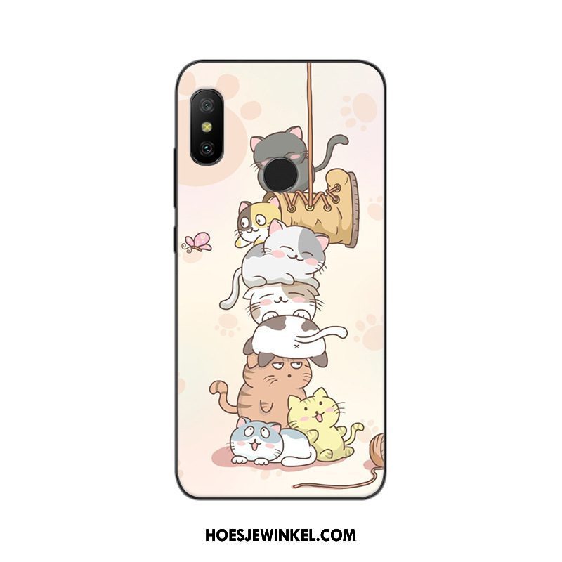 Xiaomi Mi A2 Hoesje Mini Mobiele Telefoon Rood, Xiaomi Mi A2 Hoesje Hoes Schrobben Beige