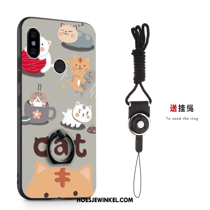 Xiaomi Mi A2 Hoesje Mini Reliëf Hoes, Xiaomi Mi A2 Hoesje Anti-fall Bescherming Braun Beige