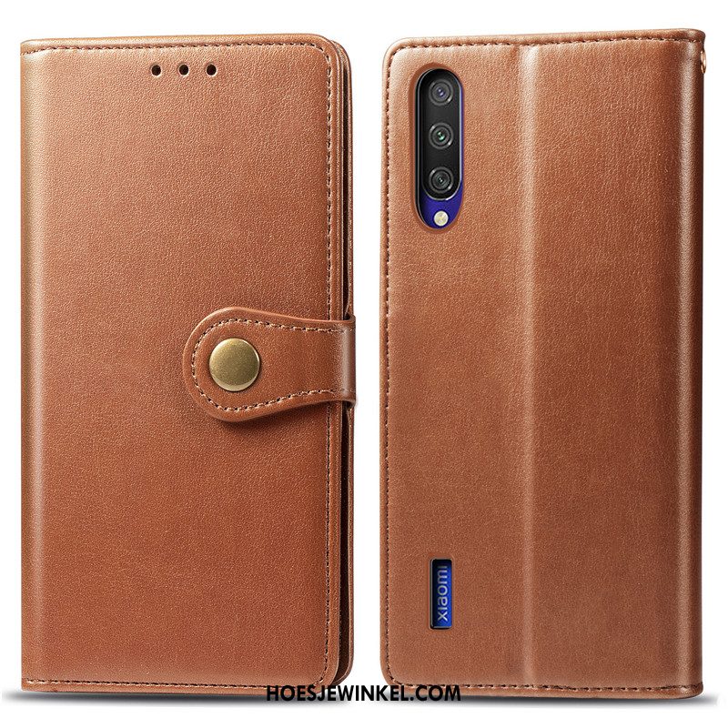 Xiaomi Mi A3 Hoesje Groen Folio Eenvoudige, Xiaomi Mi A3 Hoesje Mini Mobiele Telefoon Beige