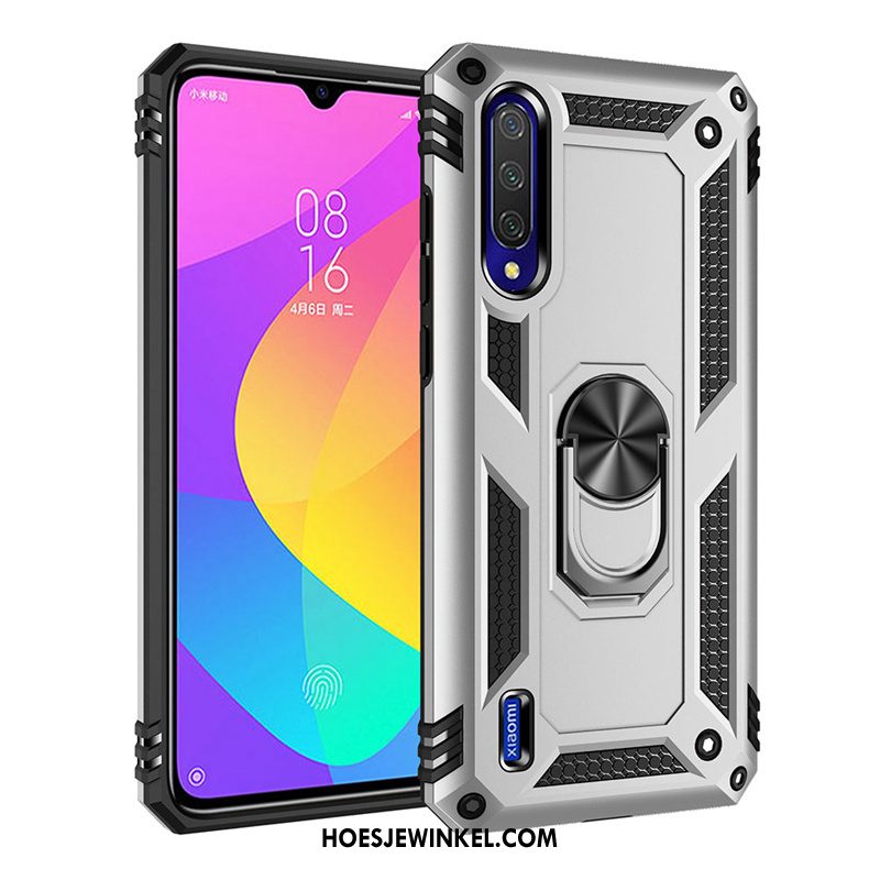 Xiaomi Mi A3 Hoesje Magnetisch Decompressie Hoes, Xiaomi Mi A3 Hoesje Ring Bescherming Beige