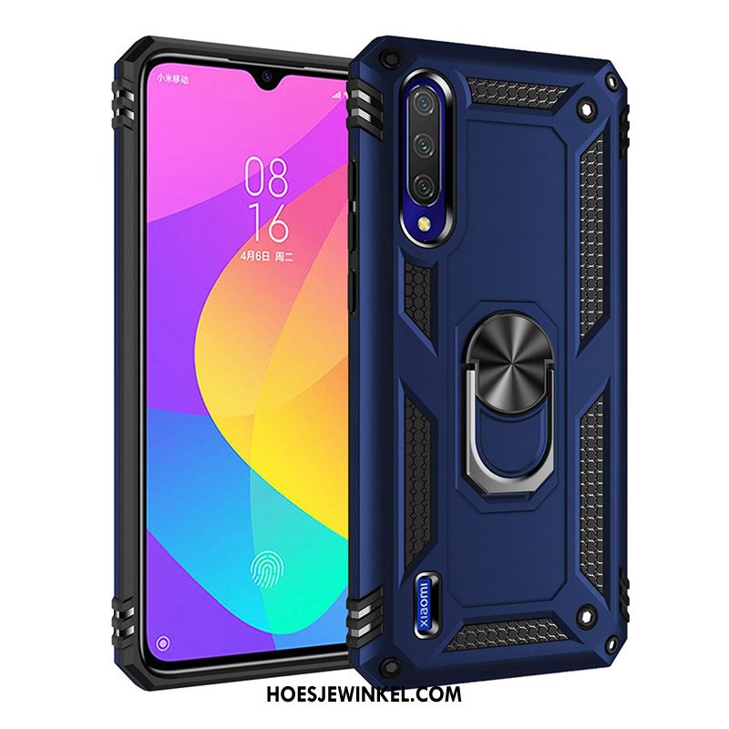 Xiaomi Mi A3 Hoesje Magnetisch Decompressie Hoes, Xiaomi Mi A3 Hoesje Ring Bescherming Beige