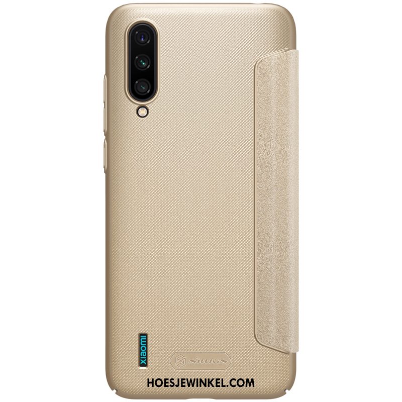 Xiaomi Mi A3 Hoesje Mini Leren Etui Ster, Xiaomi Mi A3 Hoesje Hoes Dun Beige