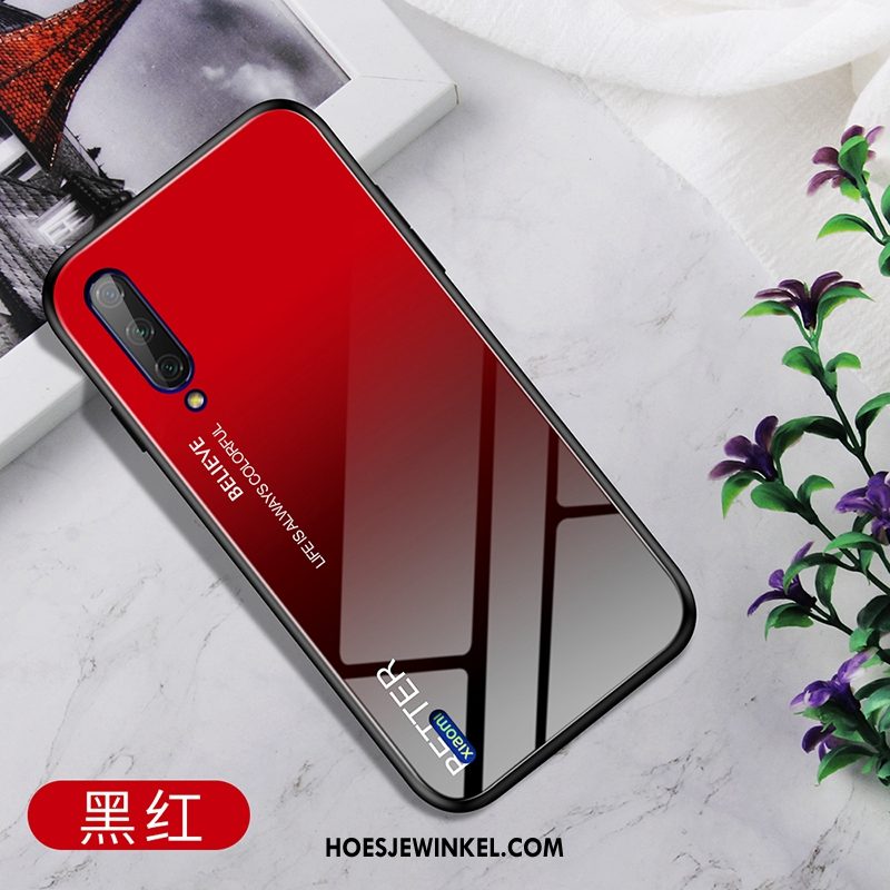 Xiaomi Mi A3 Hoesje Rood Mobiele Telefoon Verloop, Xiaomi Mi A3 Hoesje Mode Glas Beige