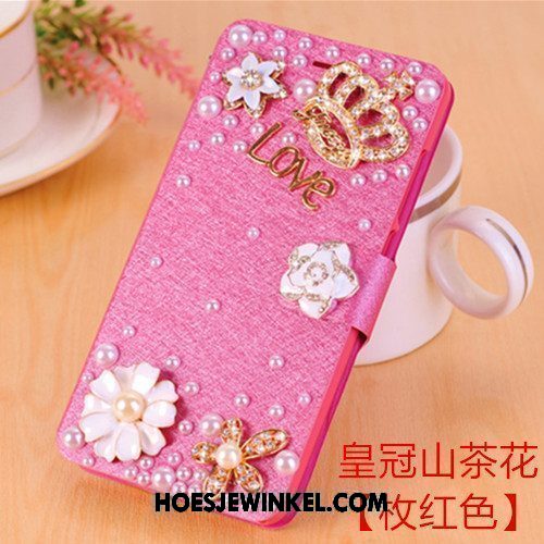 Xiaomi Mi Max 2 Hoesje Bescherming Leren Etui Folio, Xiaomi Mi Max 2 Hoesje Met Strass Anti-fall Beige