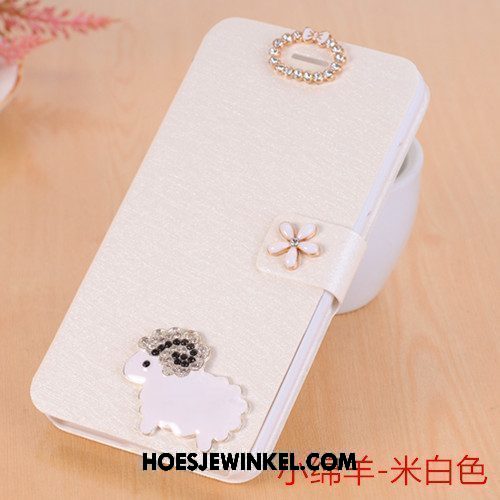 Xiaomi Mi Max 2 Hoesje Bescherming Leren Etui Folio, Xiaomi Mi Max 2 Hoesje Met Strass Anti-fall Beige